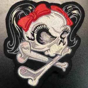 Ladies Skull and Crossbones Iron on Patch
